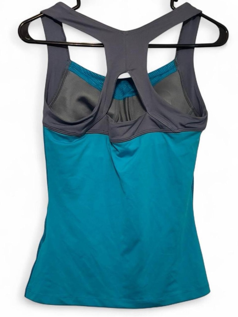 Nike Women’s Teal Athletic Tank with Gray Straps - Picture 3 of 6